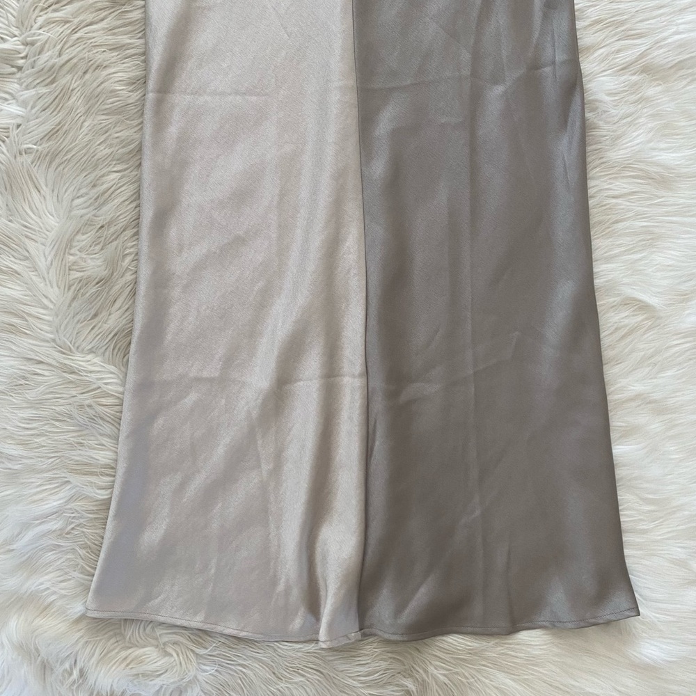 Bec + Bridge Stone Grey Satin Colorblock Felix V Cut Out Maxi Dress - Picture 4 of 14